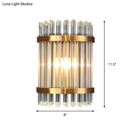DecorBites™ Modernist Clear Crystal 1-Light Wall Mounted Lamp with Gold Finish for Living Room
