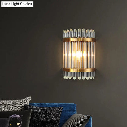 DecorBites™ Modernist Clear Crystal 1-Light Wall Mounted Lamp with Gold Finish for Living Room