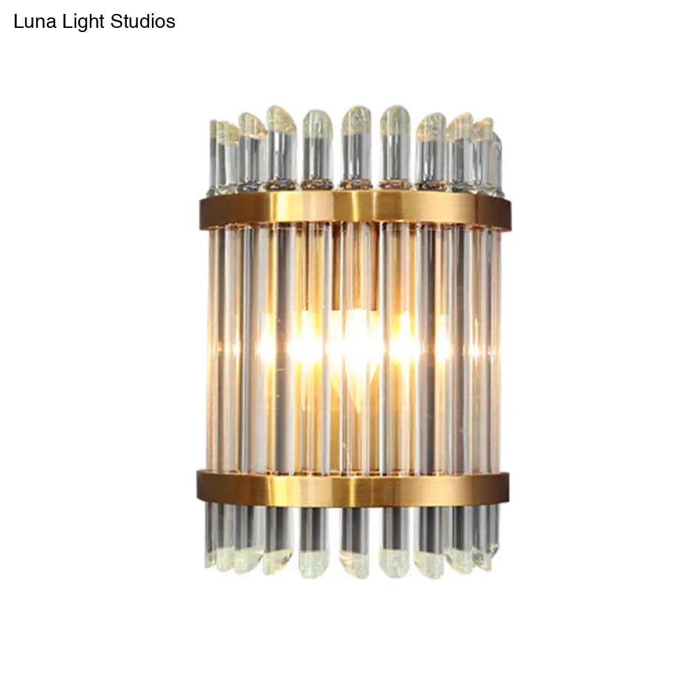 DecorBites™ Modernist Clear Crystal 1-Light Wall Mounted Lamp with Gold Finish for Living Room