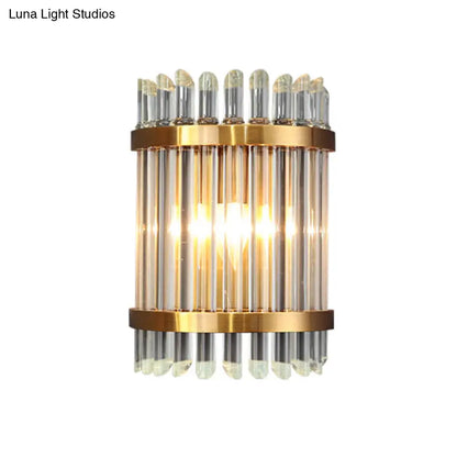 DecorBites™ Modernist Clear Crystal 1-Light Wall Mounted Lamp with Gold Finish for Living Room