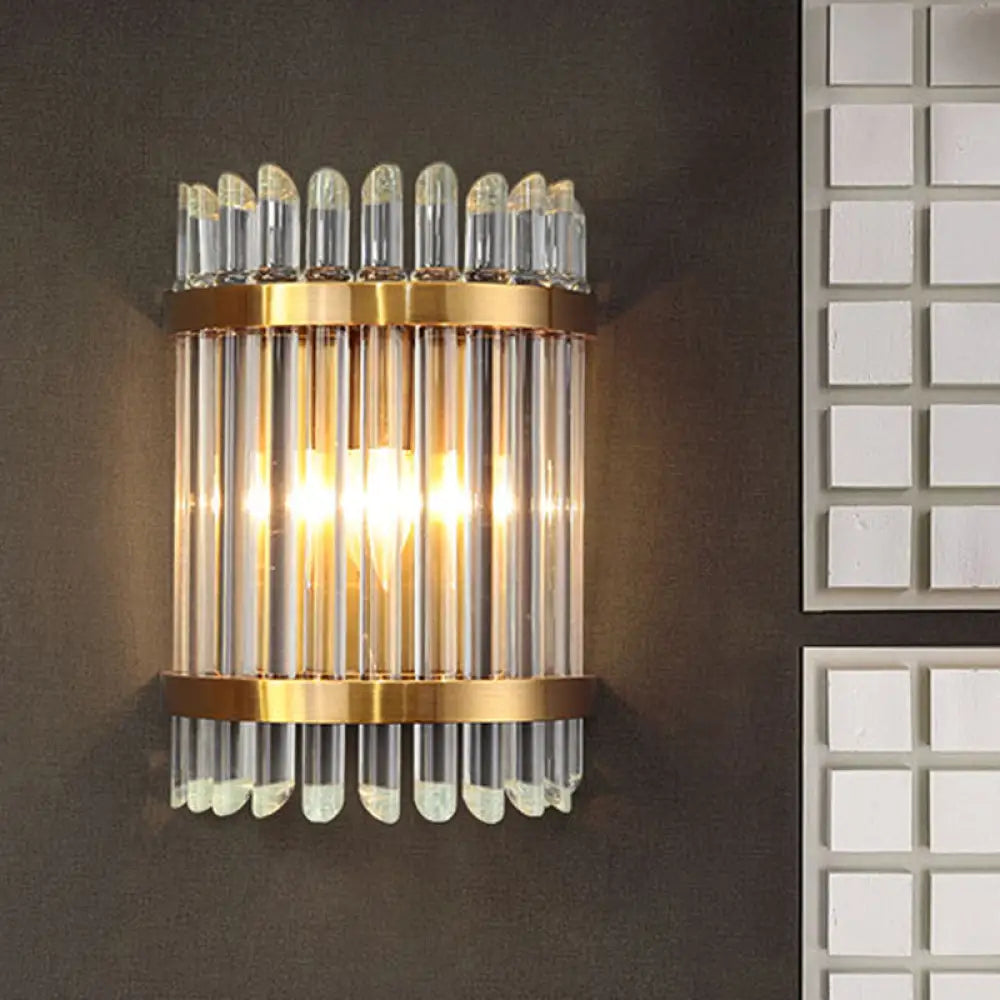 DecorBites™ Modernist Clear Crystal 1-Light Wall Mounted Lamp with Gold Finish for Living Room
