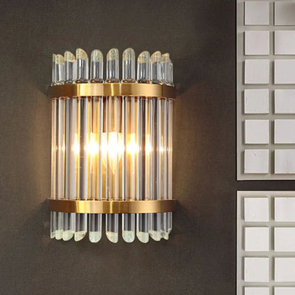 DecorBites™ Modernist Clear Crystal 1-Light Wall Mounted Lamp with Gold Finish for Living Room
