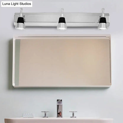 DecorBites™ Modernist Cone Vanity Light: 2/3-Light Bathroom Wall Lamp in Aluminum with Warm/White Lighting
