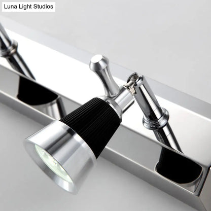 DecorBites™ Modernist Cone Vanity Light: 2/3-Light Bathroom Wall Lamp in Aluminum with Warm/White Lighting