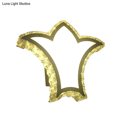 DecorBites™ Modernist Crown Wall Light with Clear K9 Crystal and LED in White/Warm/2 Color Light