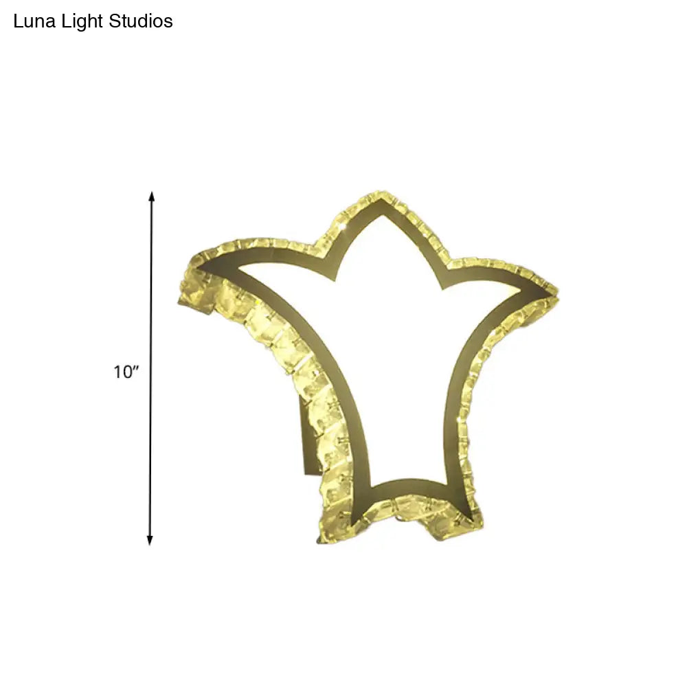 DecorBites™ Modernist Crown Wall Light with Clear K9 Crystal and LED in White/Warm/2 Color Light