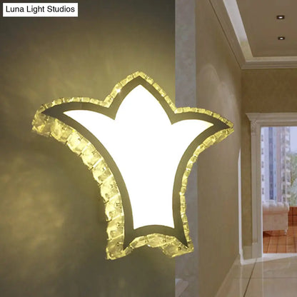 DecorBites™ Modernist Crown Wall Light with Clear K9 Crystal and LED in White/Warm/2 Color Light