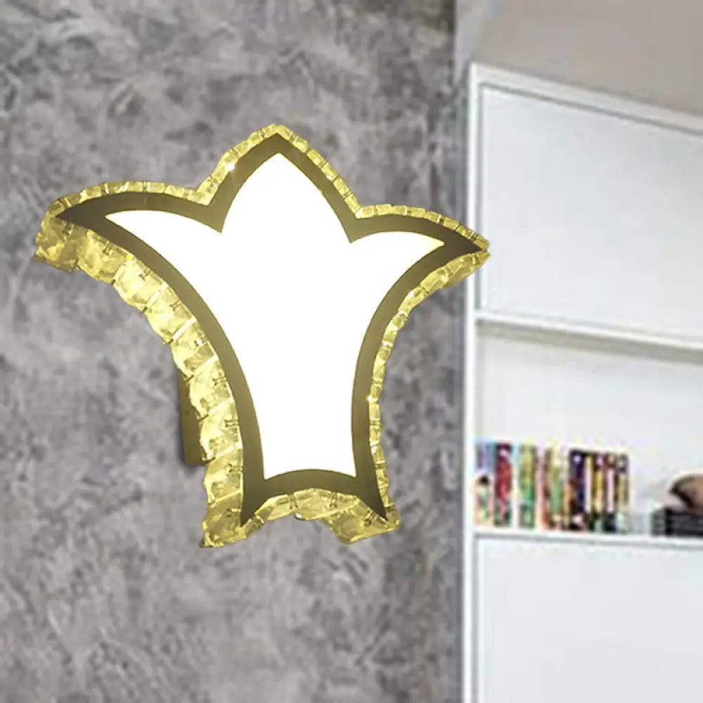 DecorBites™ Modernist Crown Wall Light with Clear K9 Crystal and LED in White/Warm/2 Color Light