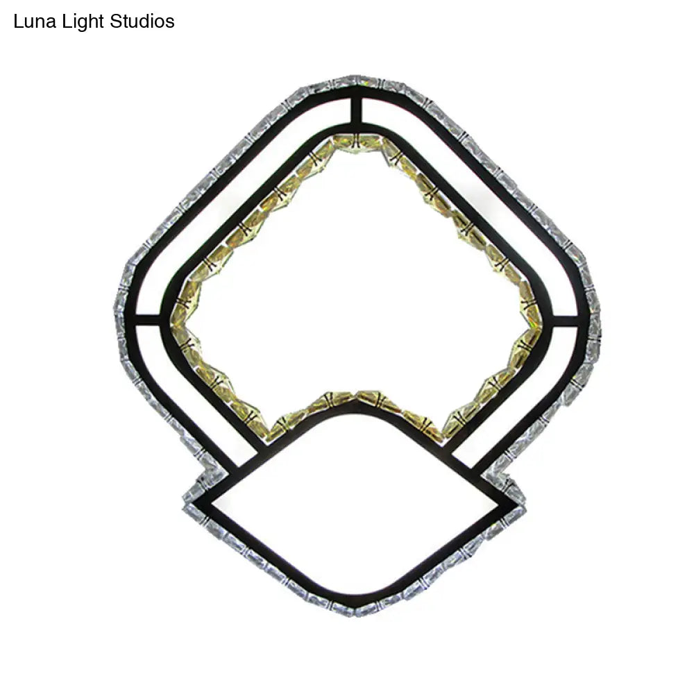 DecorBites™ Modernist Cut Crystal LED Petal Wall Lamp in Warm/White Light - White Wall Mount Lighting