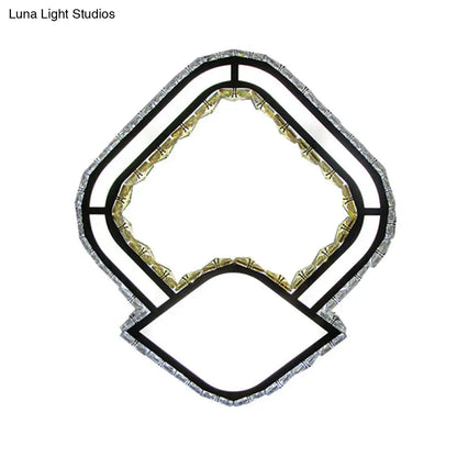 DecorBites™ Modernist Cut Crystal LED Petal Wall Lamp in Warm/White Light - White Wall Mount Lighting