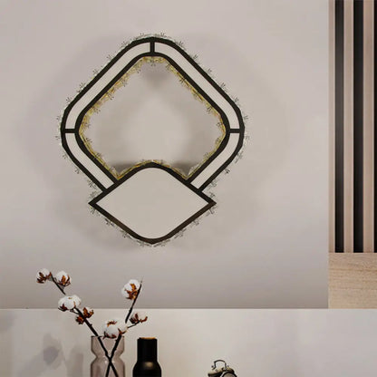 DecorBites™ Modernist Cut Crystal LED Petal Wall Lamp in Warm/White Light - White Wall Mount Lighting
