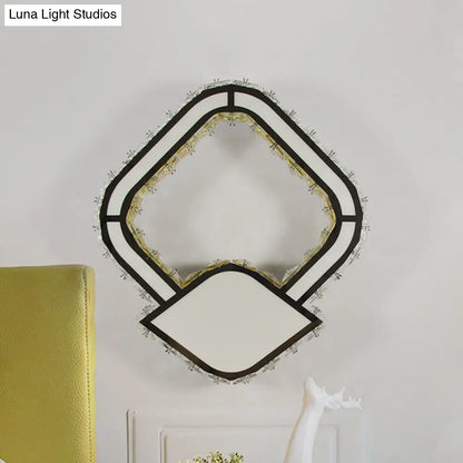 DecorBites™ Modernist Cut Crystal LED Petal Wall Lamp in Warm/White Light - White Wall Mount Lighting