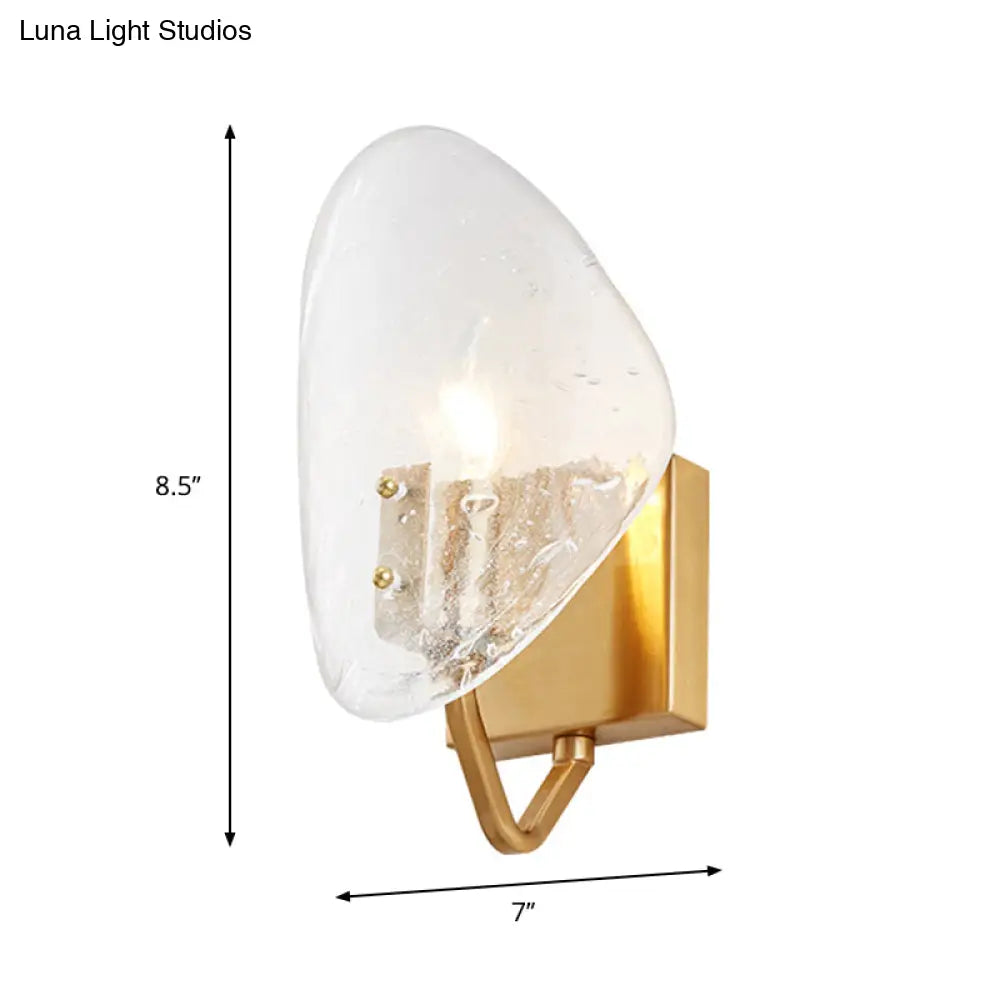 DecorBites™ Modernist Glass Shield Wall Lamp: Golden Sconce Light with Arm