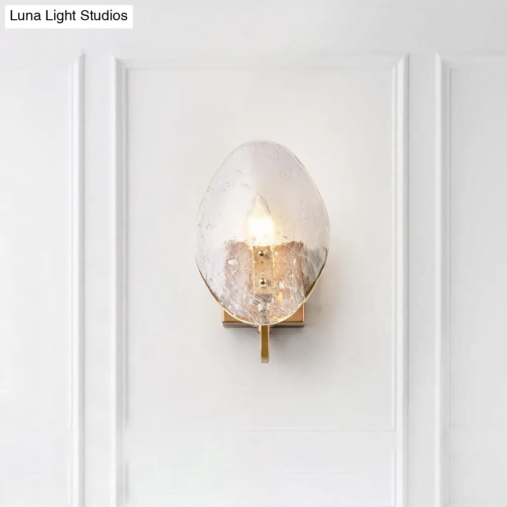 DecorBites™ Modernist Glass Shield Wall Lamp: Golden Sconce Light with Arm