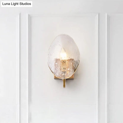 DecorBites™ Modernist Glass Shield Wall Lamp: Golden Sconce Light with Arm