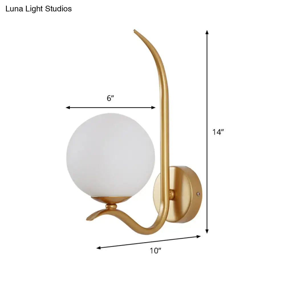 Modernist gold and white glass sconce light for bedroom