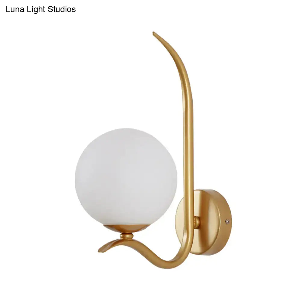 Modernist gold and white glass sconce light for bedroom