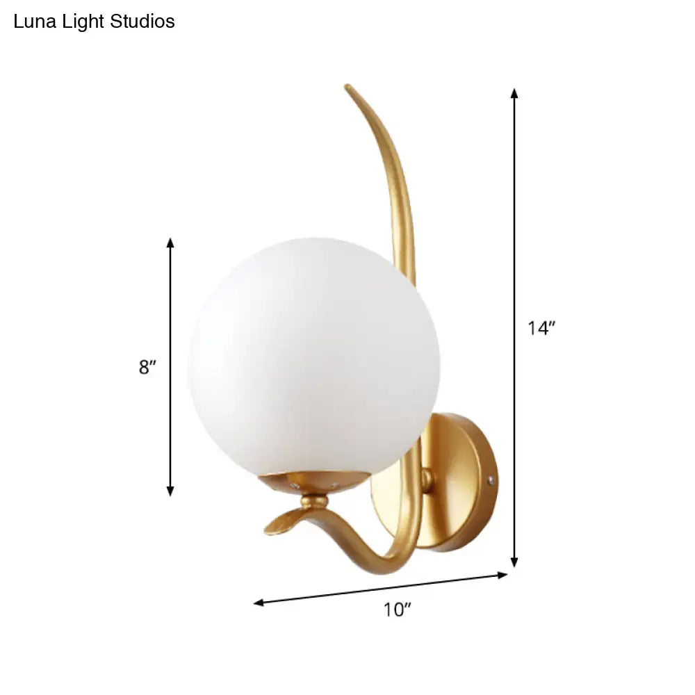 Modernist gold and white glass sconce light for bedroom