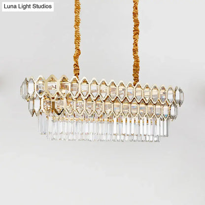 Modernist gold crystal pendant light dining room chandelier