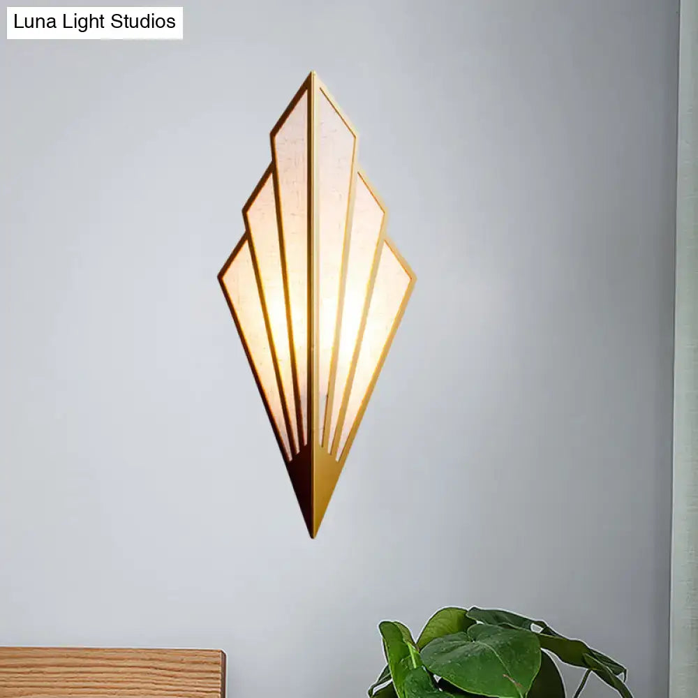 Modernist gold fan wall lamp 110v-120v bedroom art deco sconce