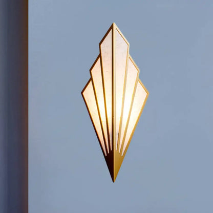 Modernist gold fan wall lamp 110v-120v bedroom art deco sconce