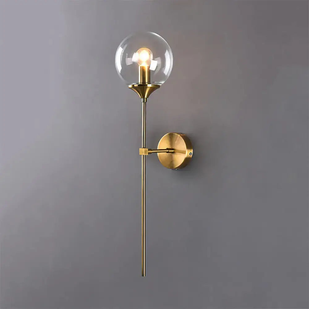 Modernist gold glass round sconce lamp for living room