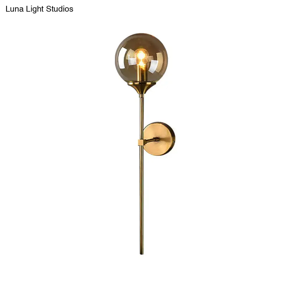 Modernist gold glass round sconce lamp for living room