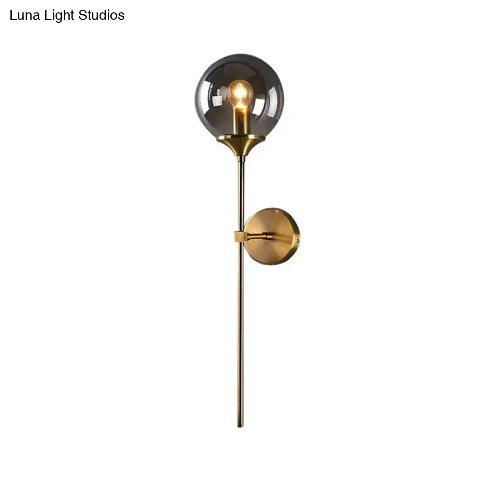 Modernist gold glass round sconce lamp for living room
