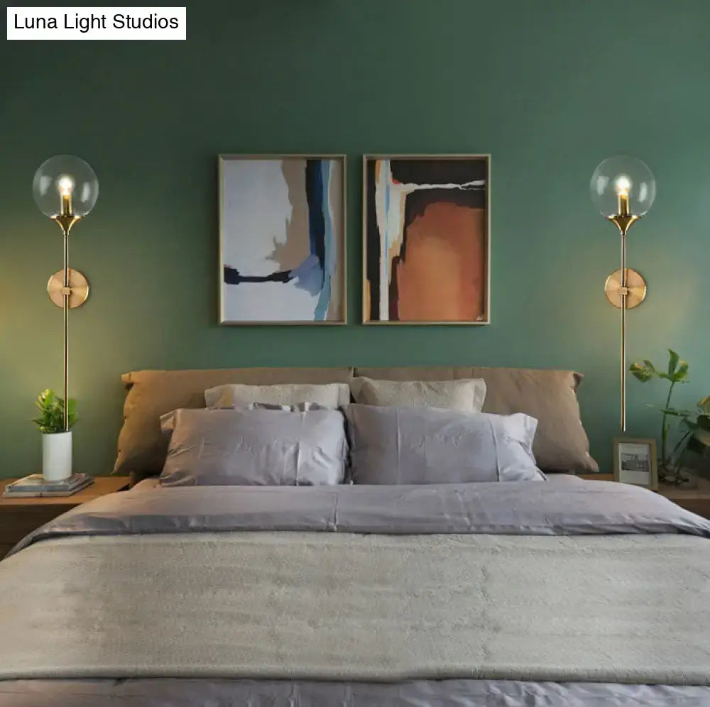 Modernist gold glass round sconce lamp for living room