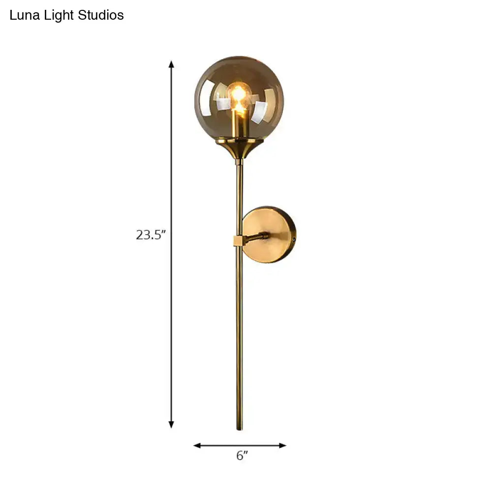 Modernist gold glass round sconce lamp for living room