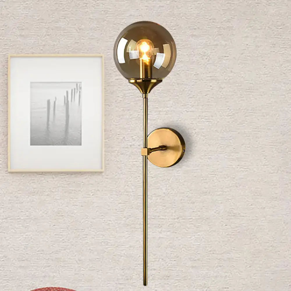 Modernist gold glass round sconce lamp for living room