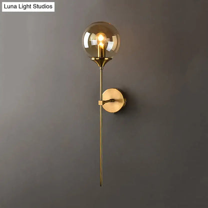 Modernist gold glass round sconce lamp for living room
