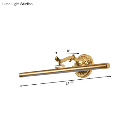 Modernist gold linear metallic vanity wall light bathroom fixture