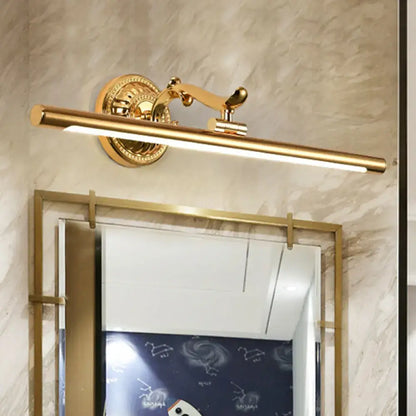 Modernist gold linear metallic vanity wall light bathroom fixture