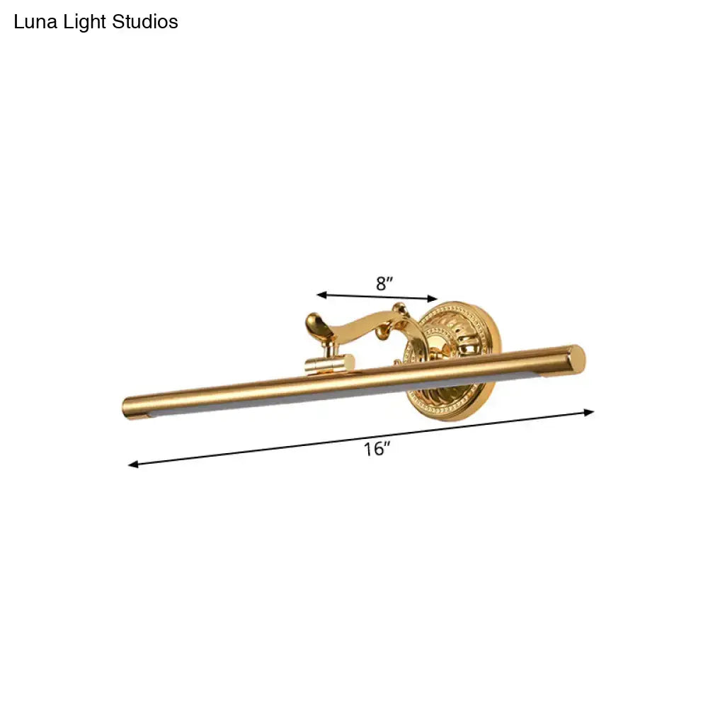 Modernist gold linear metallic vanity wall light bathroom fixture