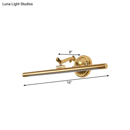 Modernist gold linear metallic vanity wall light bathroom fixture