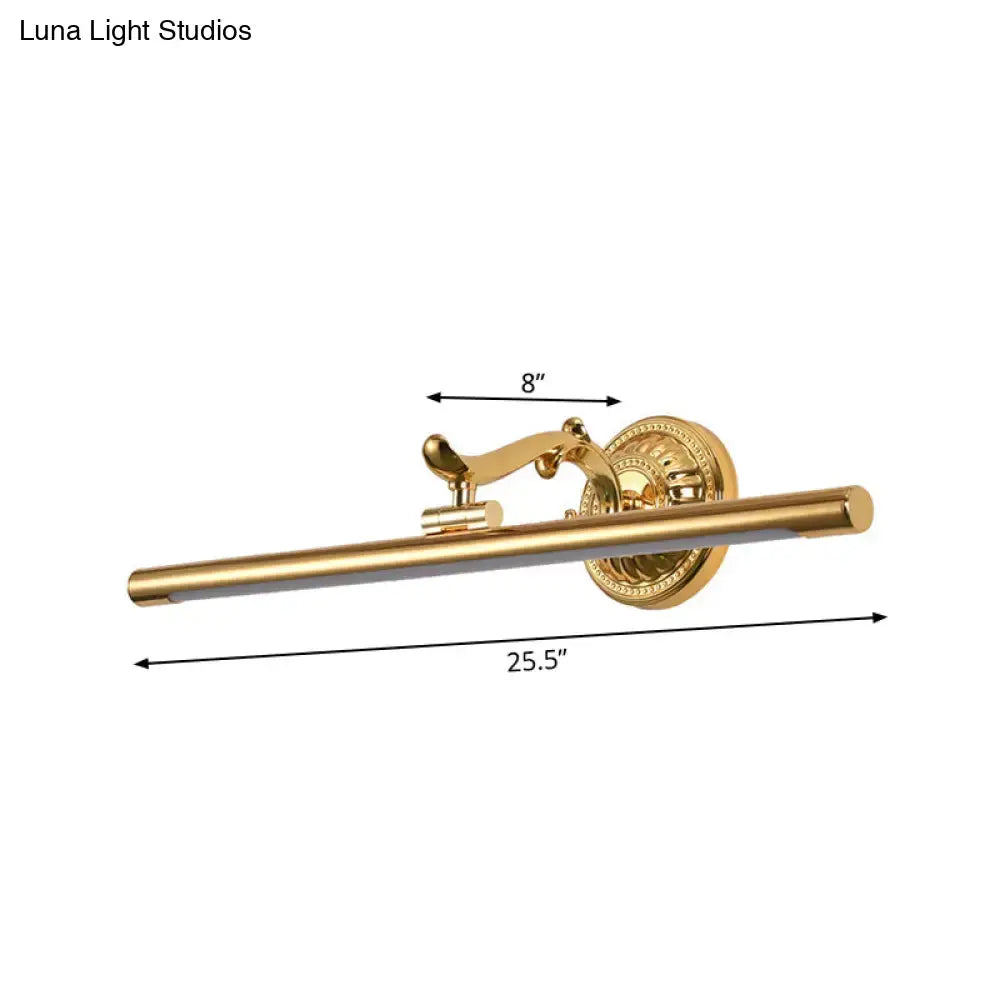 Modernist gold linear metallic vanity wall light bathroom fixture