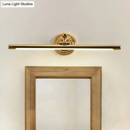 Modernist gold linear metallic vanity wall light bathroom fixture