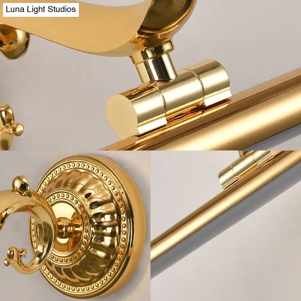 Modernist gold linear metallic vanity wall light bathroom fixture