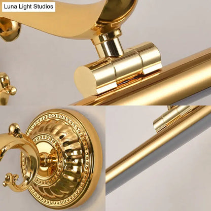 Modernist gold linear metallic vanity wall light bathroom fixture