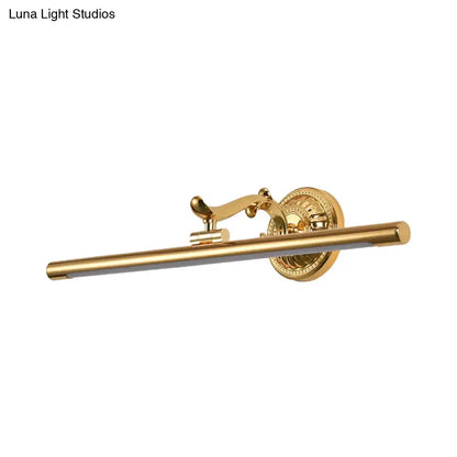 Modernist gold linear metallic vanity wall light bathroom fixture