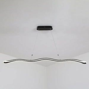 Modernist gold wavy led island pendant dining room light