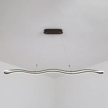 Modernist gold wavy led island pendant dining room light