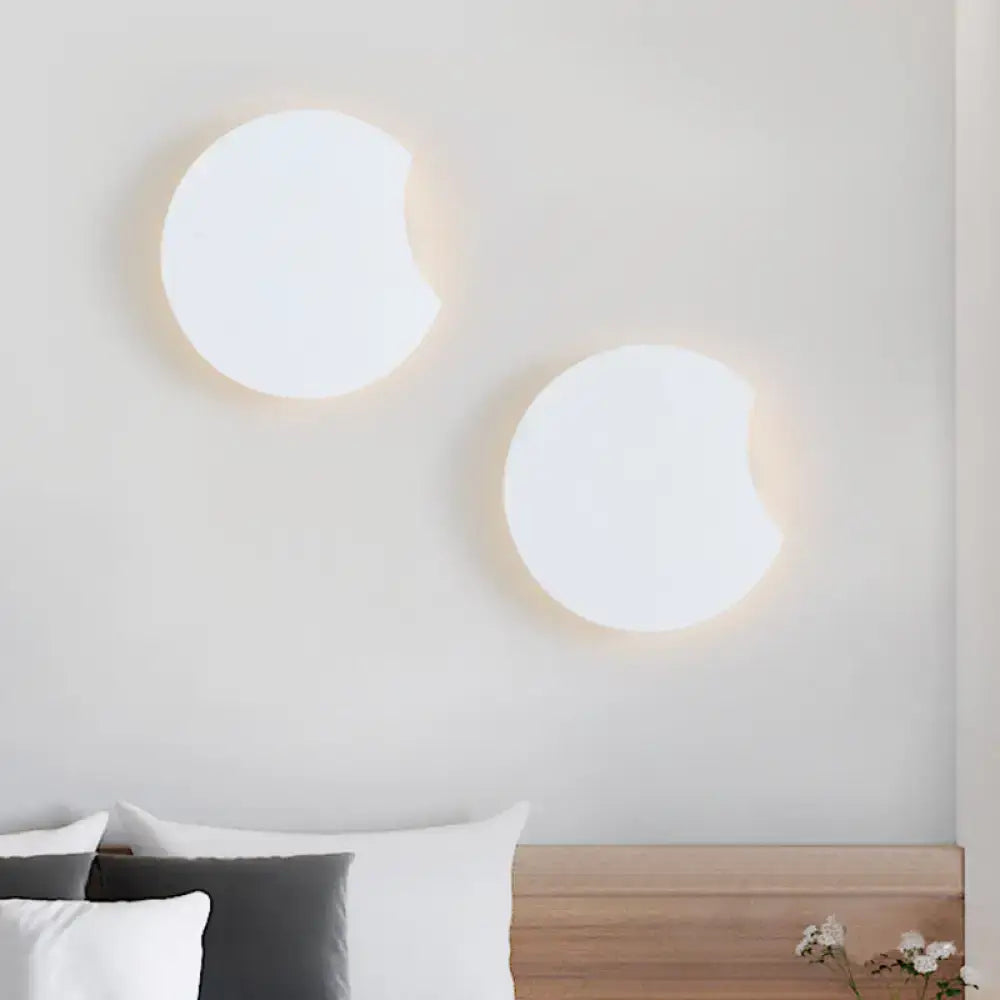 Modernist gray circular wall mount light bedroom led fixture