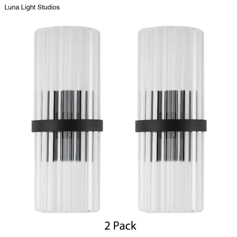 DecorBites™ Modernist Half-Light Pipe Wall Sconce Lamp: Metal & Crystal, Black Finish – Perfect for Dining Room