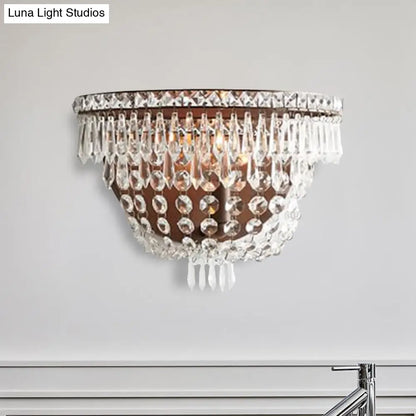 DecorBites™ Modernist LED Crystal Basket Wall Sconce for Bedroom Lighting