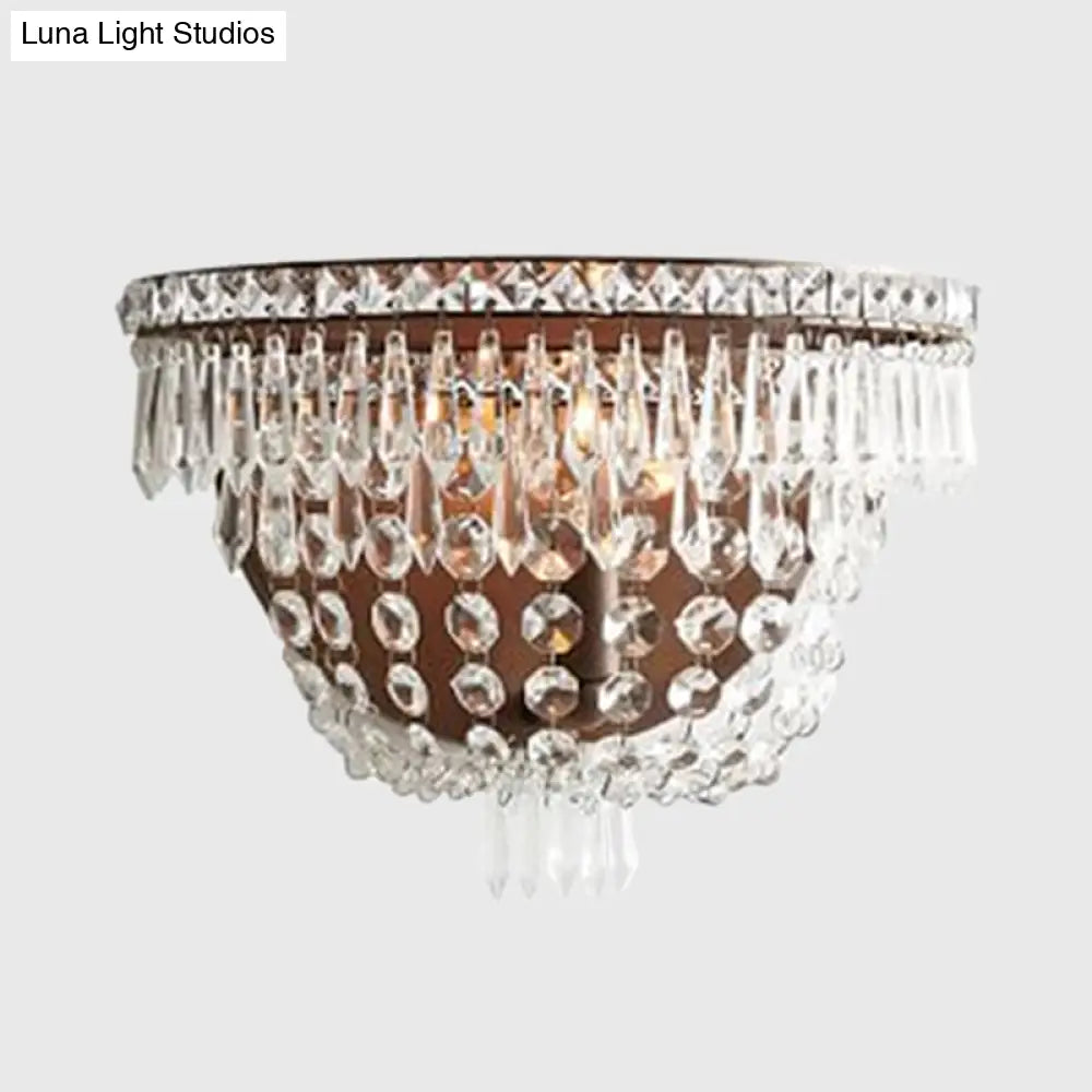 DecorBites™ Modernist LED Crystal Basket Wall Sconce for Bedroom Lighting