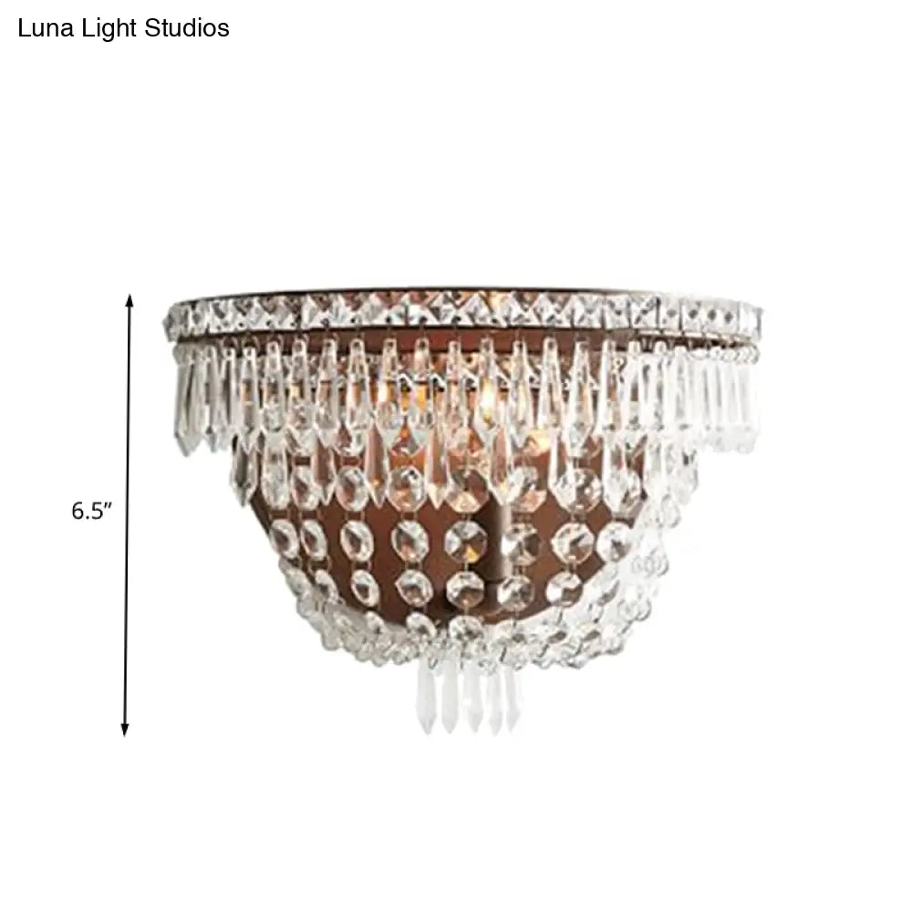 DecorBites™ Modernist LED Crystal Basket Wall Sconce for Bedroom Lighting