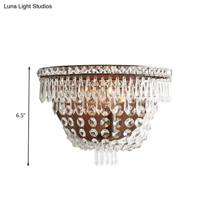 DecorBites™ Modernist LED Crystal Basket Wall Sconce for Bedroom Lighting