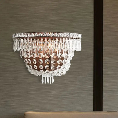 DecorBites™ Modernist LED Crystal Basket Wall Sconce for Bedroom Lighting